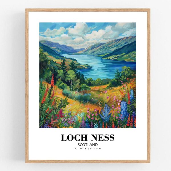 Eleville Unframed Loch Ness Scotland World Tour Travel Family Vacation Art Print Poster Office Home Decor mgn037