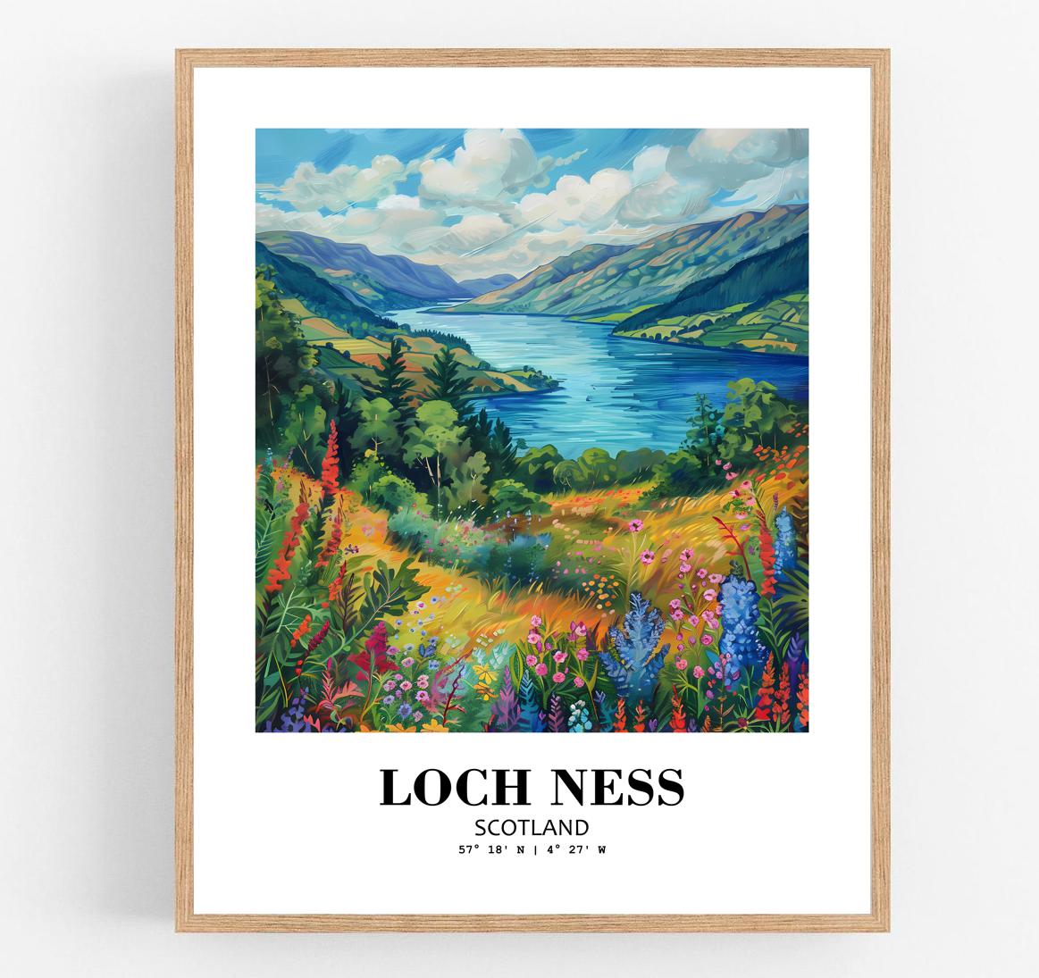 Eleville Unframed Loch Ness Scotland World Tour Travel Family Vacation Art Print Poster Office Home Decor mgn037