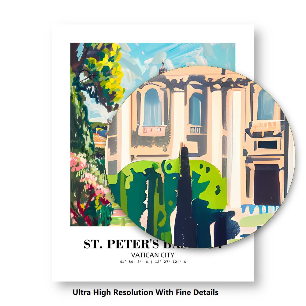 Eleville Unframed St Peter's Basilica Vatican City World Tour Travel Family Vacation Art Print Poster Office Home Decor mgn039 - Image 8
