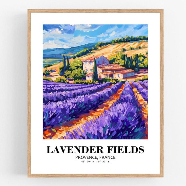 Eleville Unframed Lavender Fields Provence France World Tour Travel Family Vacation Art Print Poster Office Home Decor mgn041