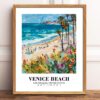 Eleville Unframed Venice Beach Los Angeles United States World Tour Travel Family Vacation Art Print Poster Office Home Decor mgn042 - Image 2