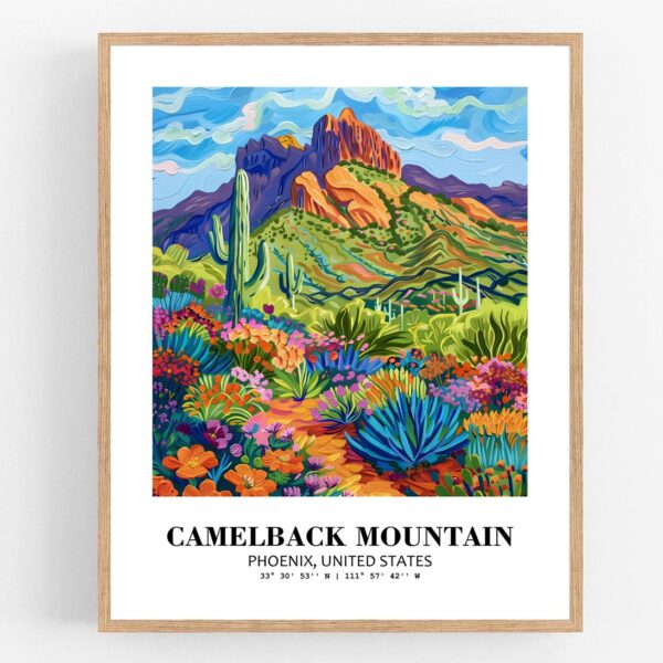 Eleville Unframed Camelback Mountain Phoenix United States World Tour Travel Family Vacation Art Print Poster Office Home Decor mgn043