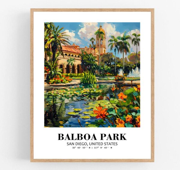 Eleville Unframed Balboa Park San Diego United States World Tour Travel Family Vacation Art Print Poster Office Home Decor mgn046