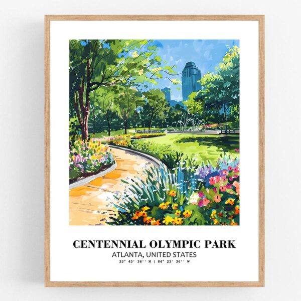 Eleville Unframed Centennial Olympic Park Atlanta United States World Tour Travel Family Vacation Art Print Poster Office Home Decor mgn050