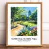 Eleville Unframed Centennial Olympic Park Atlanta United States World Tour Travel Family Vacation Art Print Poster Office Home Decor mgn050 - Image 2