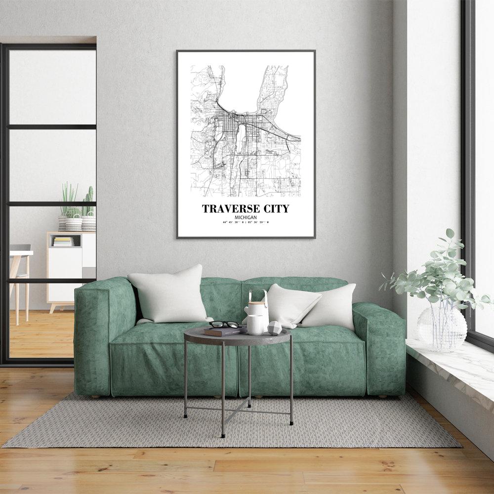 Eleville Unframed Traverse City Michigan City View Abstract Modern Map Art Print Poster Wall Office Home Decor Line Art wgn949 - Image 7